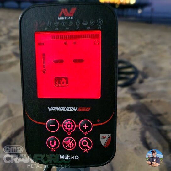 Minelab Vanquish 560 back light how to turn on and off the back light on a minelab vanquish