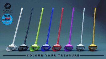 Motley sandscoops have various colours available to be unique for the detectorist