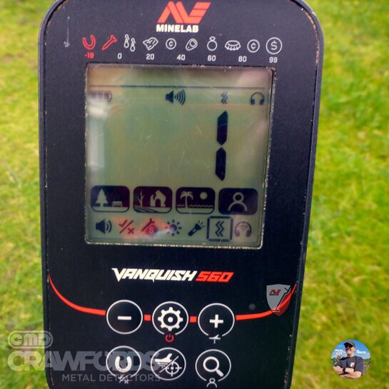 Minelab Vanquish 560 screen what the icons mean on the screen of a minelab vanquish 560