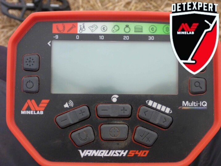 minelab vanquish 540 screen and buttons
