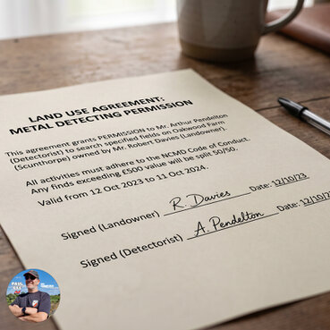 written agreement to metal detect in the uk what you need to write in an agreement to metal detect on a farm in the uk
